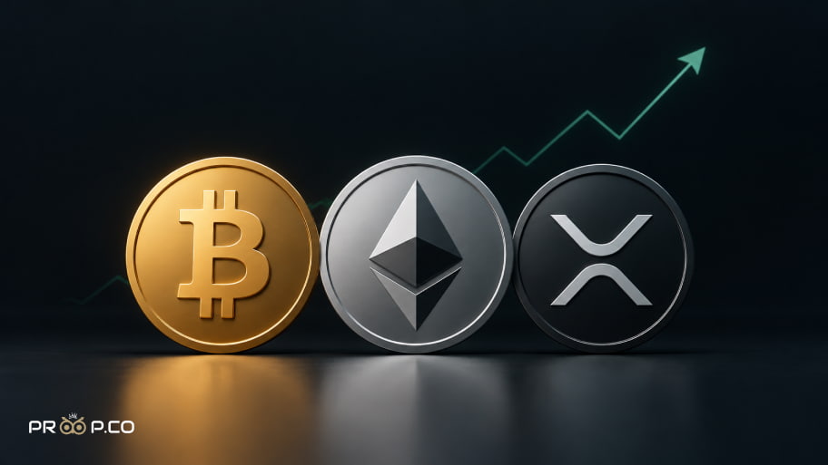 پیش‌بینی قیمت بیت‌کوین، اتریوم و ریپل امروز
