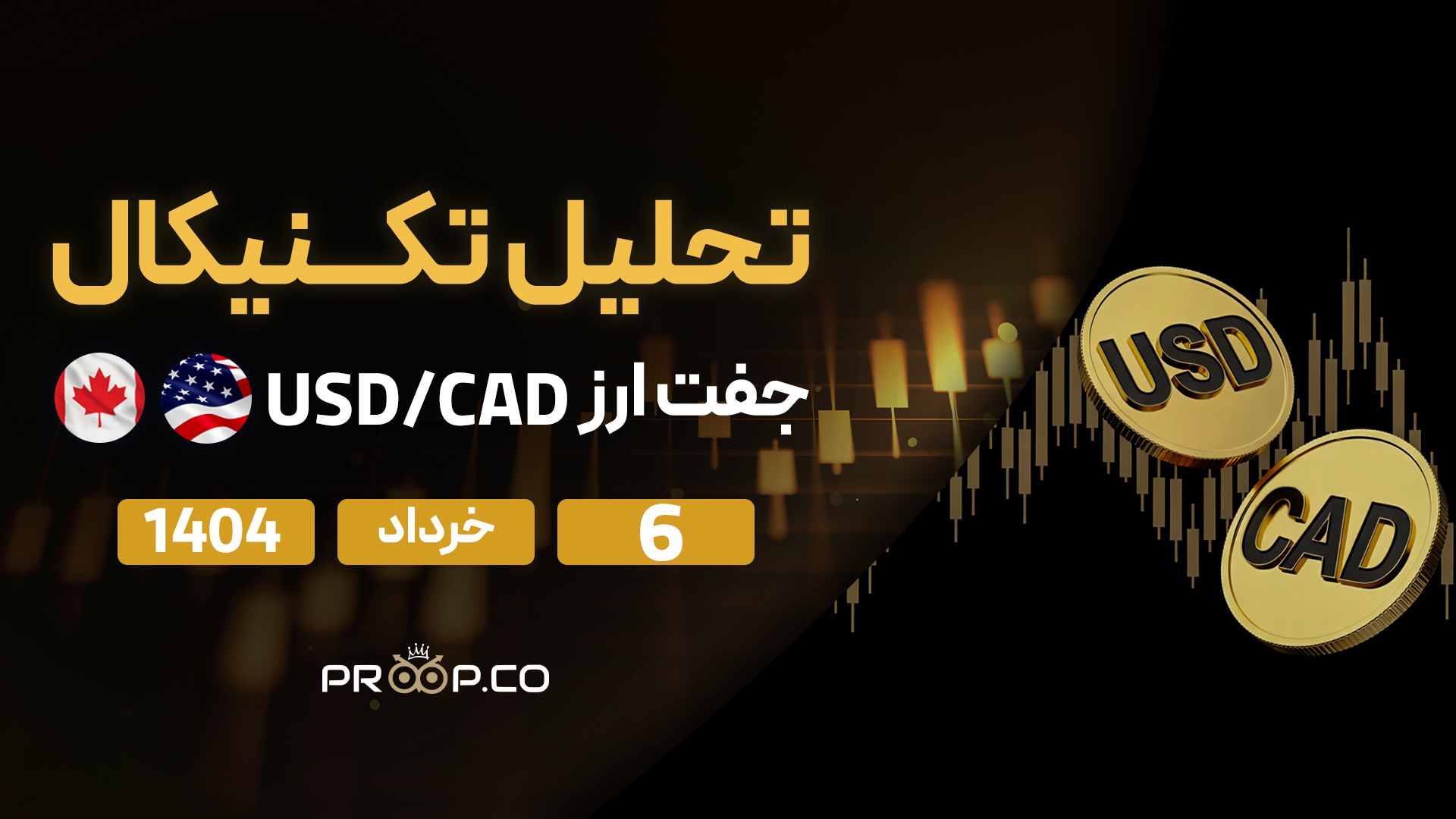 تحلیل تکنیکال روزانه جفت‌ارز دلار آمریکا به دلار کانادا (USD/CAD) امروز | ۶ خرداد ۱۴۰۴