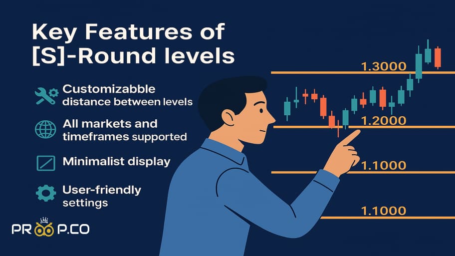 ویژگی‌های کلیدی اندیکاتور [S]-Round levels